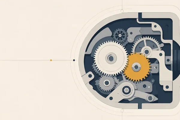 Abstract graphic representing a broken innovation engine - illustrating why FMCG innovation failure is a system problem, not an ideas problem.